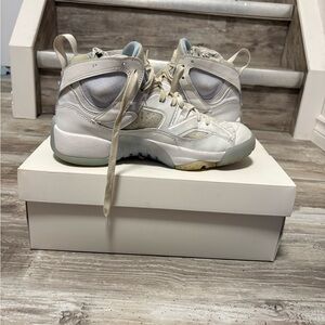 Jordan Jump Man Two Trey Shoes in White and ice blue